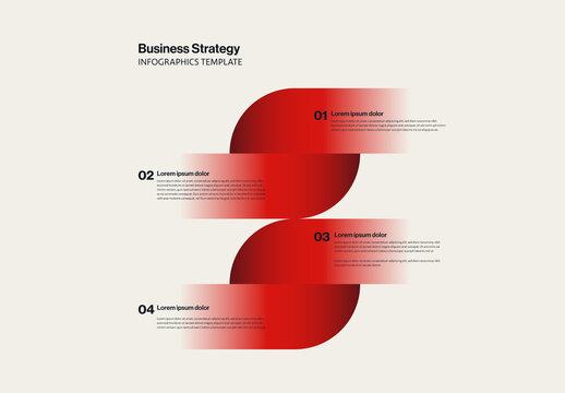 Business Strategy and Steps Infographic Template with Geometric Shapes
