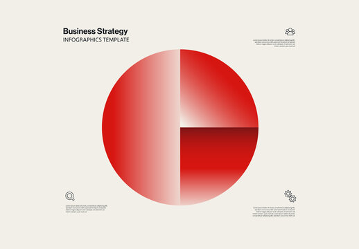 Business Strategy Pie Chart Infographic Template with Geometric Shapes