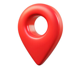 3d red map pin location marker isolated on transparent background