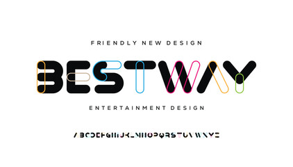 Modern abstract digital alphabet font. Minimal technology typography, Creative urban sport fashion futuristic font and with numbers. vector illustration
