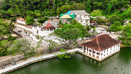 Temple of the Tooth (Sri Dalada Maligawa) in Kandy, Sri Lanka—Buddhist temple housing the sacred...
