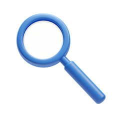 Magnifying Glass: Blue Lens, Search Icon, Zoom Tool, Investigation Symbol