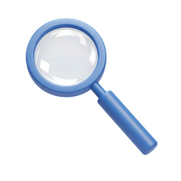 Magnifying Glass: 3D Rendered Blue Search Icon