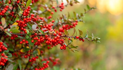 Close-up of a vibrant bush with clusters of red berries.
