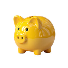 Bright yellow piggy bank for saving money and financial goals