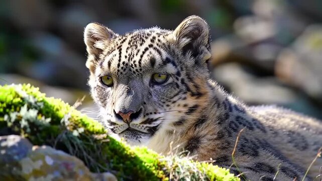Close-up of a snow leopard