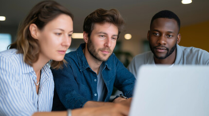 A diverse team of designers collaborating on a creative project