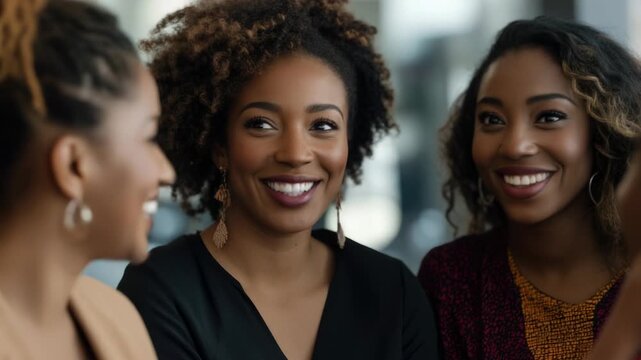 A group of women standing next to each other in a line, possibly at an event or ceremony