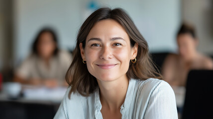 Fototapeta premium Businesswoman Leading a Creative Meeting with Her Team