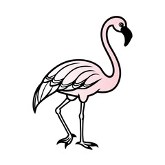 Naklejka premium Pink flamingo on a white background. vector illustration of flamingo
