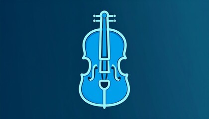 Fototapeta premium Vibrant blue cello graphic design.