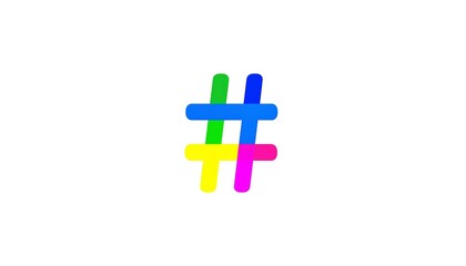 Fototapeta premium Colorful graphic symbol of a hashtag.