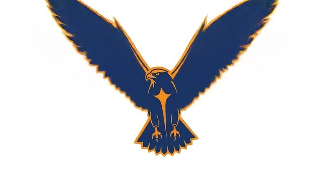 Majestic Falcon in Flight, Detailed Silhouette Design
