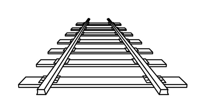 Train tracks in a linear perspective view on white background  
icon