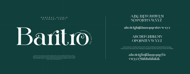 Barito typography fonts regular uppercase, lowercase. Typography fonts regular uppercase, lowercase. vector illustration. vector illustration
