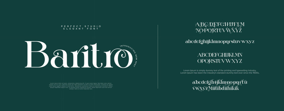 Barito typography fonts regular uppercase, lowercase. Typography fonts regular uppercase, lowercase. vector illustration. vector illustration