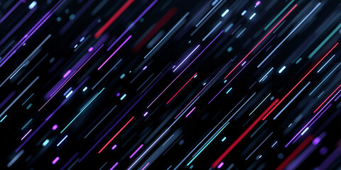 Dynamic digital abstract of colorful light streams and a futuristic look