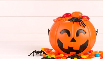 Halloween candy filled plastic pumpkin
