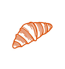 Delicious golden croissant, a classic french pastry, perfect for breakfast or a sweet snack, isolated on transparent background