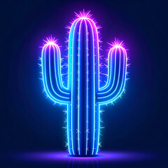 Neon cactus graphic design