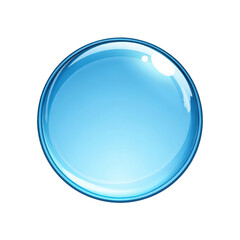 A single blue water drop or bubble isolated on transparent background