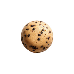 Obraz premium A round chocolate chip cookie with dark chocolate chips, isolated on transparent background
