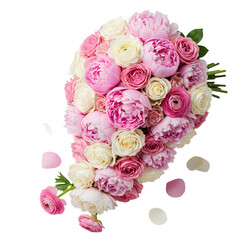 Stunning Pink and White Peony Bouquet: Wedding Floral Arrangement