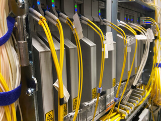 Fiber-optic data transmission systems, Telecommunication equipment, Data center, the telecom operator