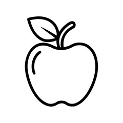 Apple outline vector icon fresh fruit illustration healthy food symbol simple line drawing clip art graphic design