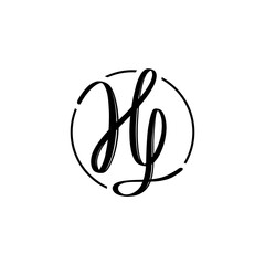 Obraz premium initial letter HL monogram logo 