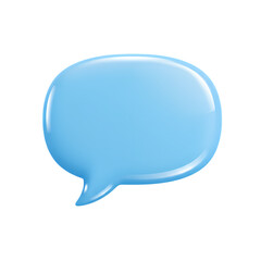 Light Blue Speech Bubble: Communication Icon, 3D Render, Messaging Symbol