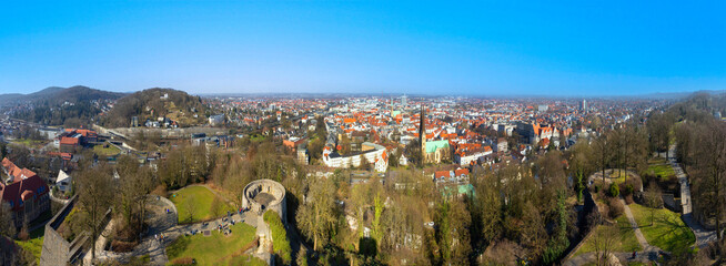 Aerial View Skyline City Bielefeld