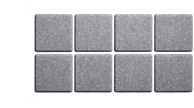 Gray paving stones arranged in neat grid pattern, showcasing textured surface that adds modern touch to outdoor spaces. Ideal for landscaping and hardscaping projects