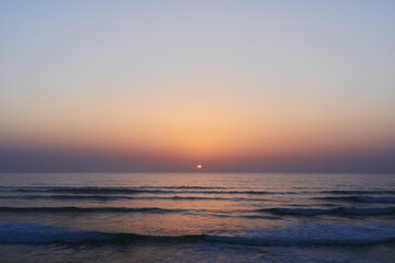 Fototapeta premium Sunset above the Bay of Biscay, France, the summer of 2025.