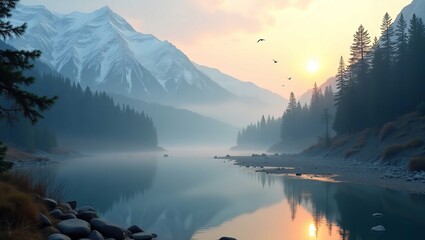 sunrise over the mountains