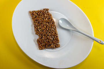 Chinese Watermelon Seed Brittle Squares with Sweet Glaze