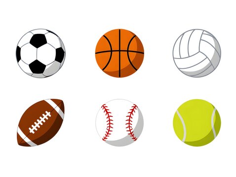 Collection of sports balls vector illustration featuring soccer basketball and more balls