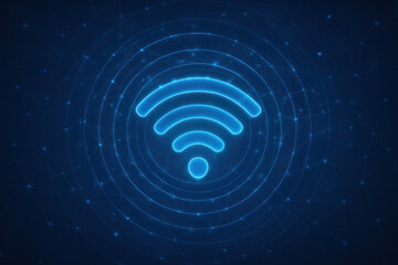 Fototapeta premium Digital WiFi Network Connection, Illustration