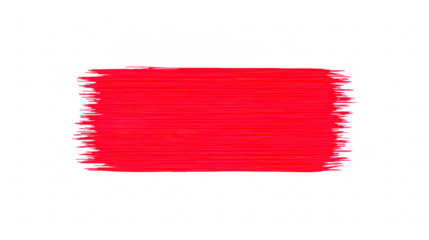 Bright red brush stroke on transparency background, showcasing vibrant color and artistic expression. This captures essence of creativity and boldness in design