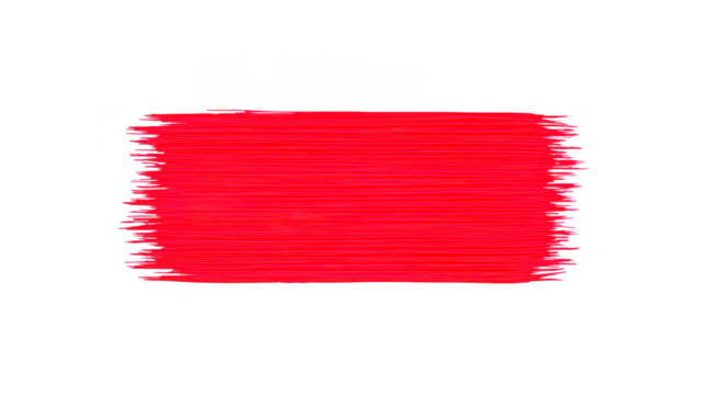 Bright red brush stroke on transparency background, showcasing vibrant color and artistic expression. This captures essence of creativity and boldness in design