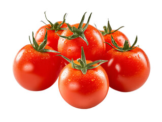 Juicy Red Tomatoes with Water Droplets on Black Background
