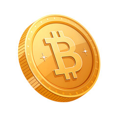 3d icon of bitcoin coin isolated on white .3d plastic style isolated on transparent background