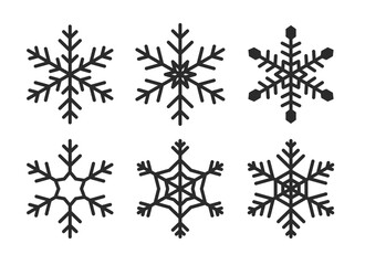 冬、クリスマス、雪の結晶 セット