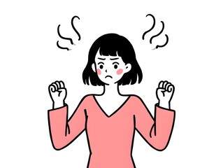 Illustration of angry woman with steam coming out of her ears expressing frustration