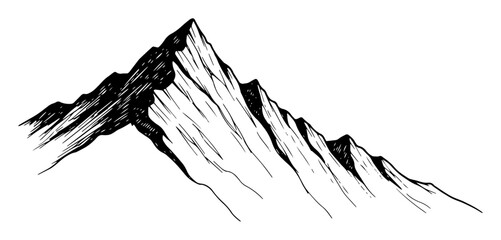 mountain peak silhouette ink sketch vector illustration © Aisha Kudorova