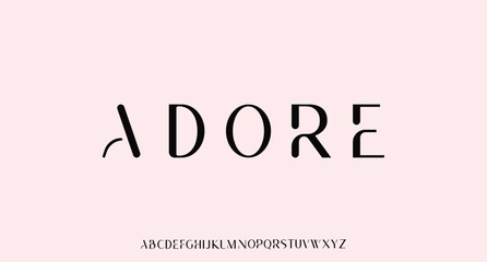 Adore Elegant luxury alphabet letters Font. Minimal modern urban fonts for logo, brand etc. Typography vector illustration
