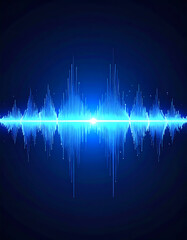 Abstract blue audio waveform graphic