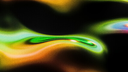 Retro abstract background, shiny flow shape with grain and gradient effect, 3d render