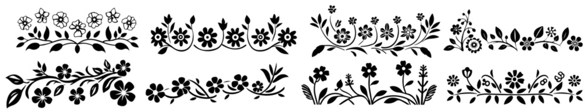 simple floral border vector pack