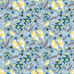 Humming Birds seamless vector pattern
